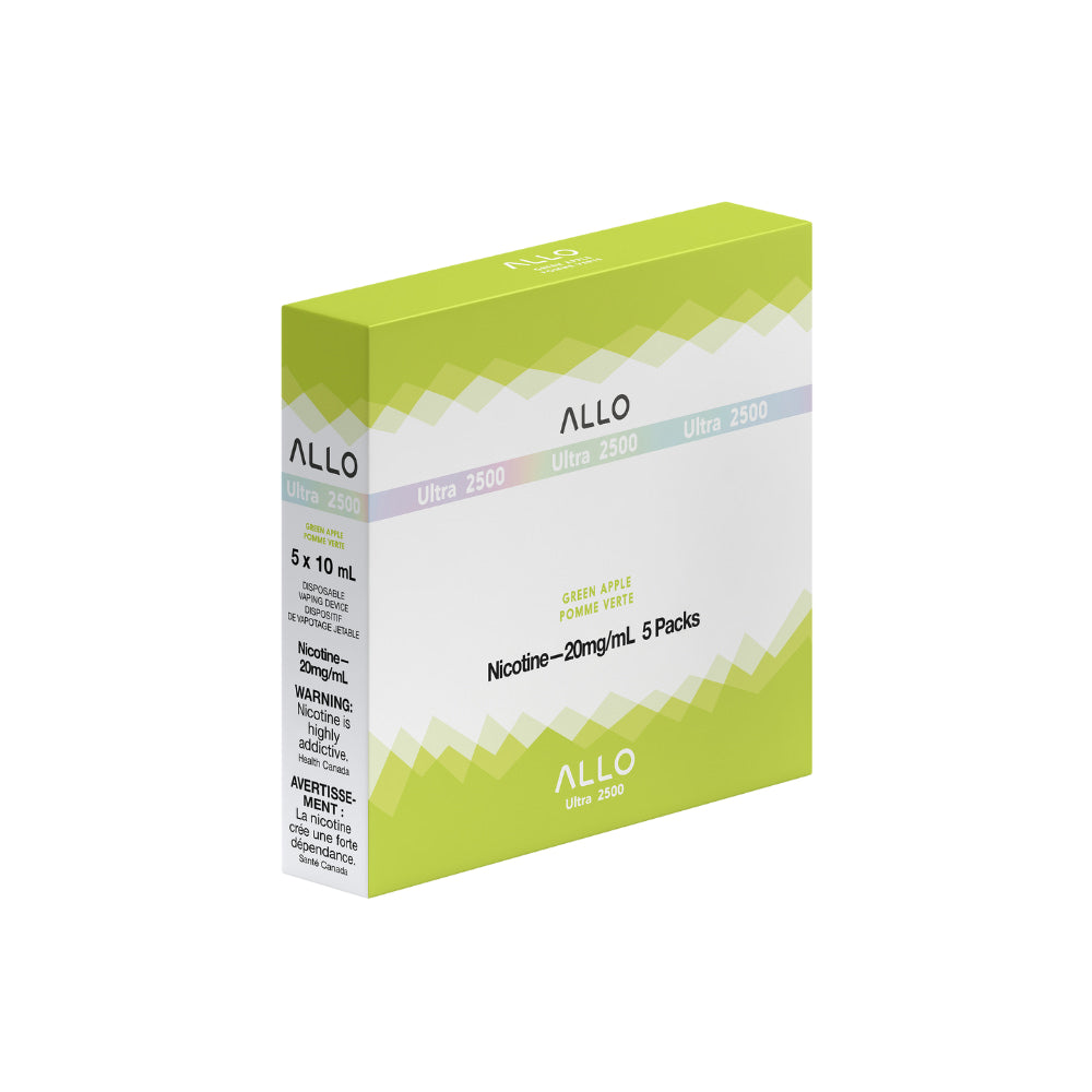 ALLO Ultra 2500 Green Apple 10mL 2500 Puffs 20mg