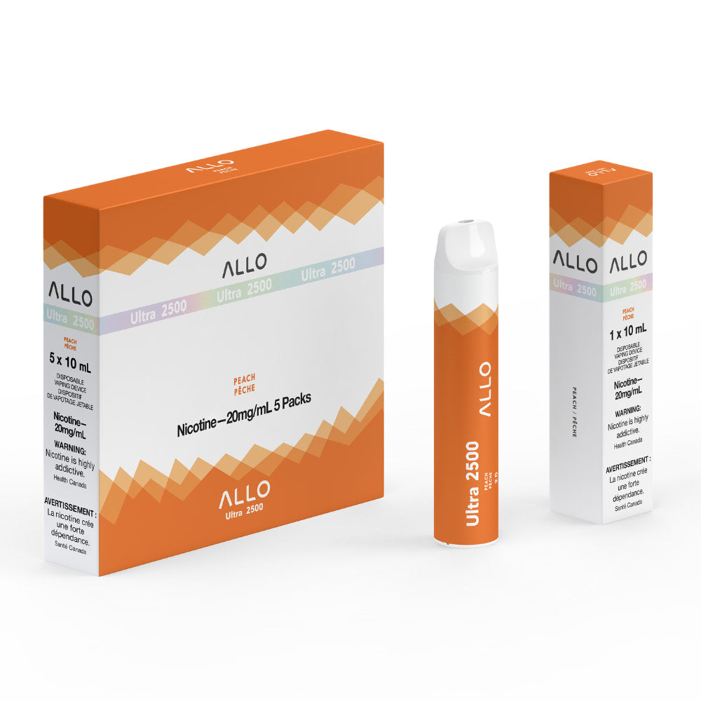 ALLO Ultra 2500 Peach 10mL 2500 Puffs 20 mg