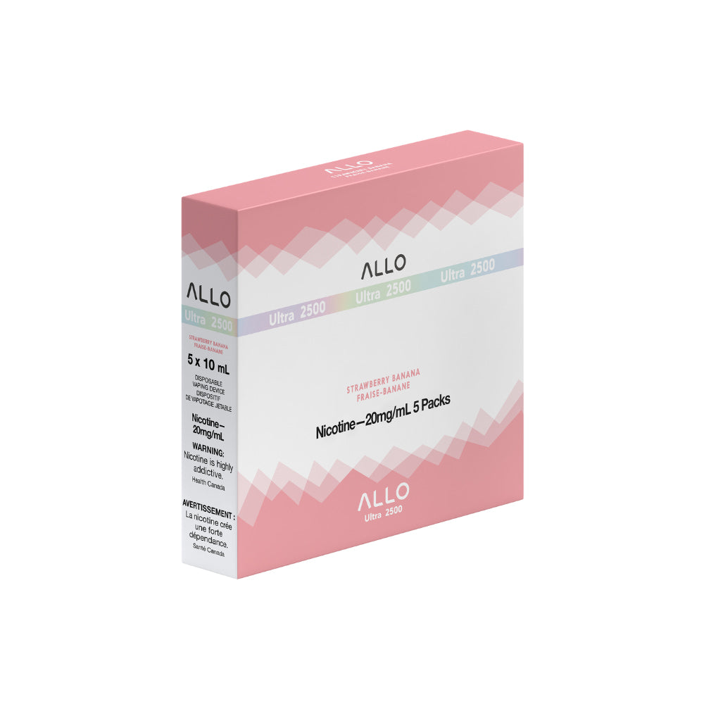 ALLO Ultra 2500 Strawberry Banana 10mL 2500 Puffs 20mg