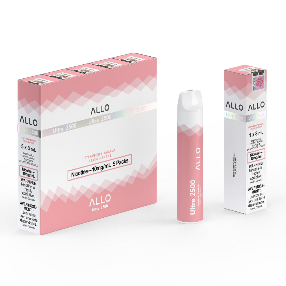 ALLO Ultra 2500 Strawberry Banana 8mL 2500 Puffs 10mg