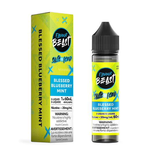 Flavour Beast Salts Vape Juice 60mL 20mg - Blessed Blueberry Mint Iced