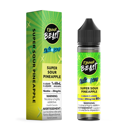 Flavour Beast Salts Vape Juice 60mL 20mg - Super Sour Pineapple Iced
