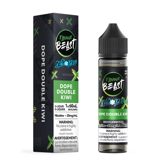 Flavour Beast Salts Vape Juice 60mL 20mg - Dope Double Kiwi Iced