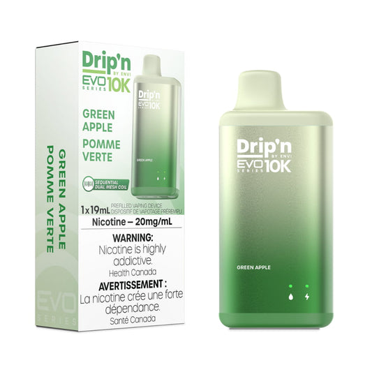 Drip'n By Envi EVO 10K 19mL GREEN APPLE 10K Puffs 20mg