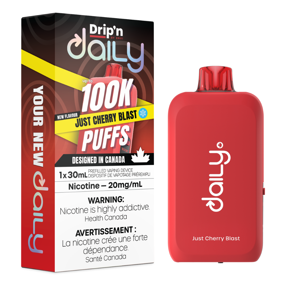 Drip'n Daily Disposable Vape - 100K Puffs - 30mL - Just Cherry Blast