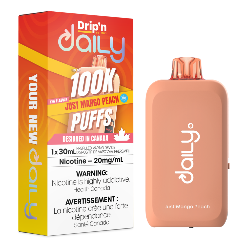 Drip'n Daily Disposable Vape - 100K Puffs - 30mL - Just Mango Peach