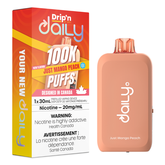 Drip'n Daily Disposable Vape - 100K Puffs - 30mL - Just Mango Peach