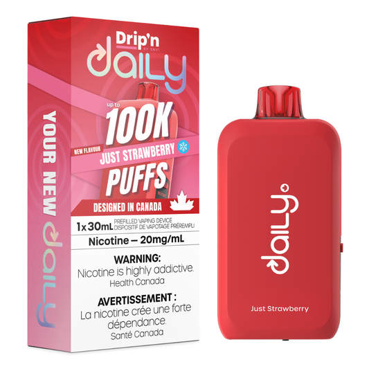 Drip'n Daily Disposable Vape - 100K Puffs - 30mL - Just Strawberry