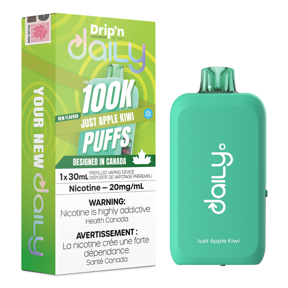 Drip'n Daily  Disposable Vape - 100K Puffs - 30mL - Just Apple Kiwi
