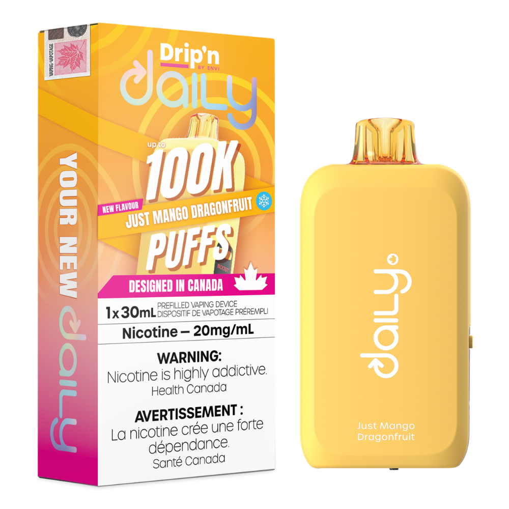 Drip'n Daily  Disposable Vape - 100K Puffs - 30mL - Just Mango Dragonfruit