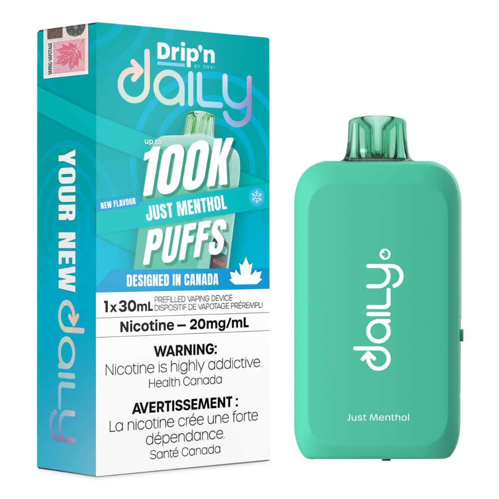 Drip'n Daily  Disposable Vape - 100K Puffs - 30mL - Just Menthol