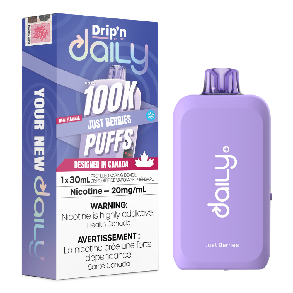 Drip'n Daily  Disposable Vape - 100K Puffs - 30mL - Just Berries