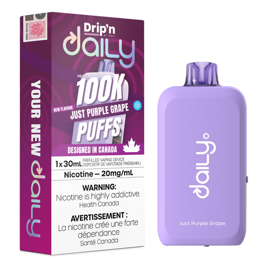 Drip'n Daily  Disposable Vape - 100K Puffs - 30mL - Just Purple Grape