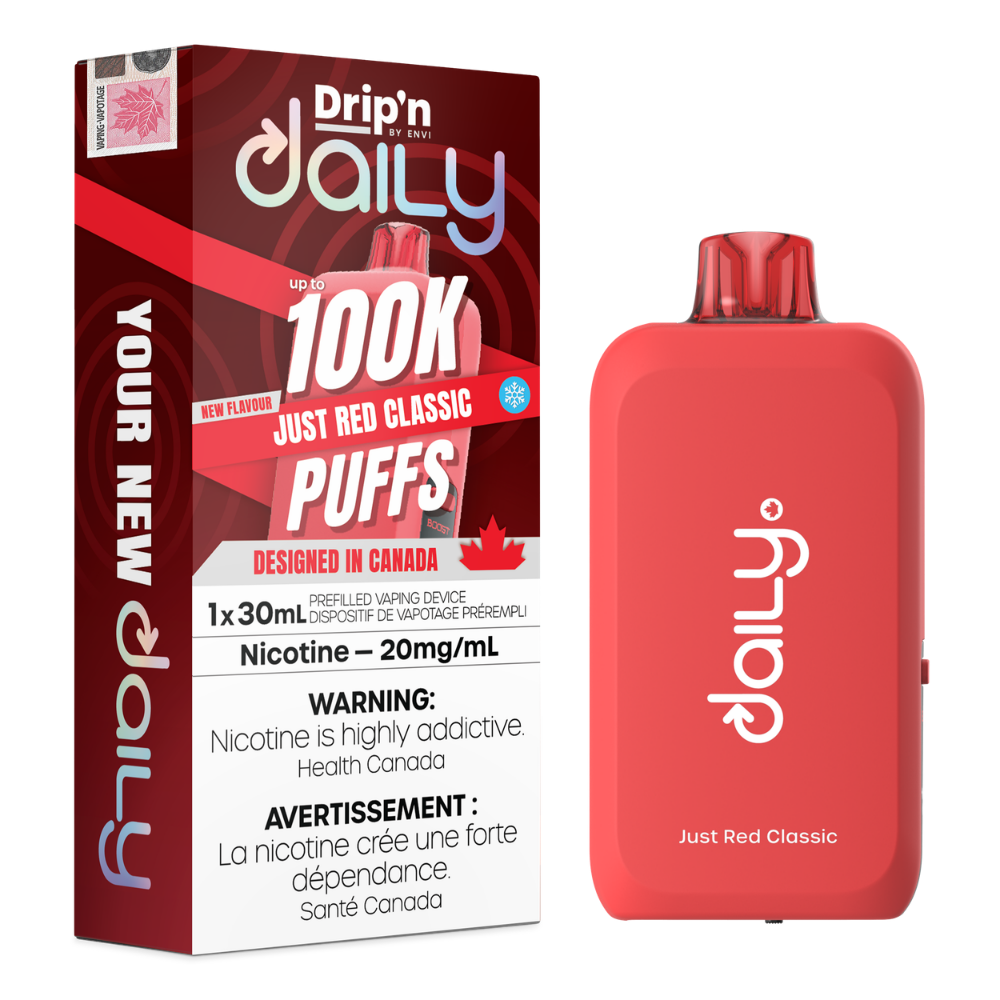 Drip'n Daily  Disposable Vape - 100K Puffs - 30mL - Just Red Classic