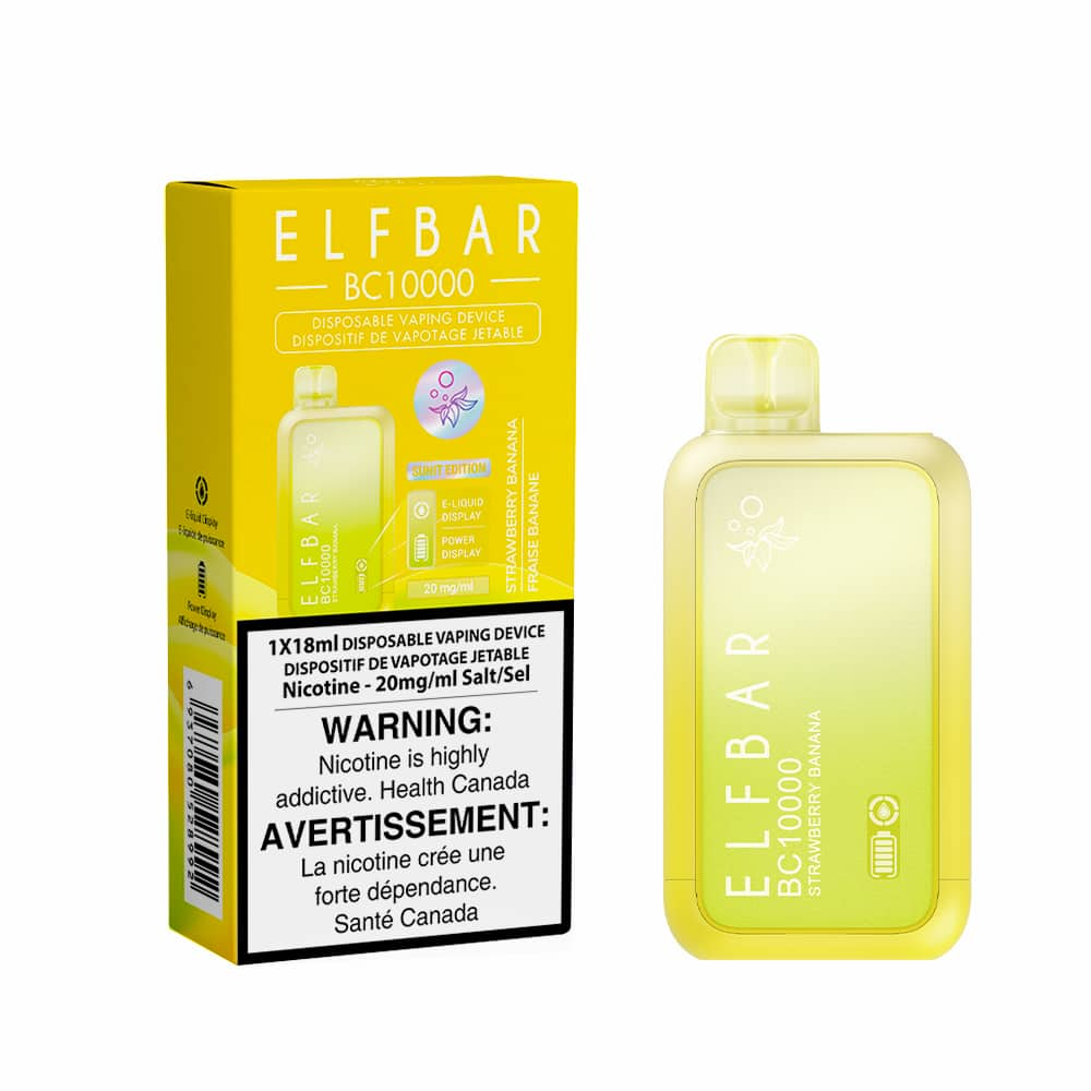 Elf Bar BC10000 Strawberry Banana 18mL 10000 Puffs 20mg