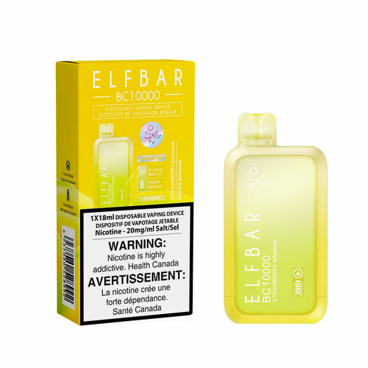 Elf Bar BC10000 Strawberry Banana 18mL 10000 Puffs 20mg