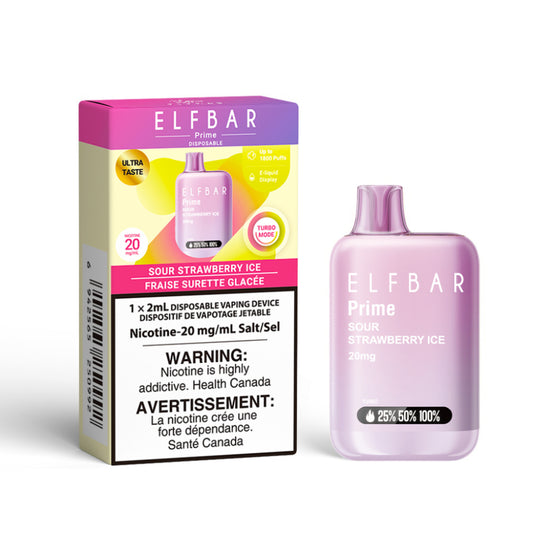 ELF Bar Prime 1800 Puffs 20mg - Sour Strawberry Ice