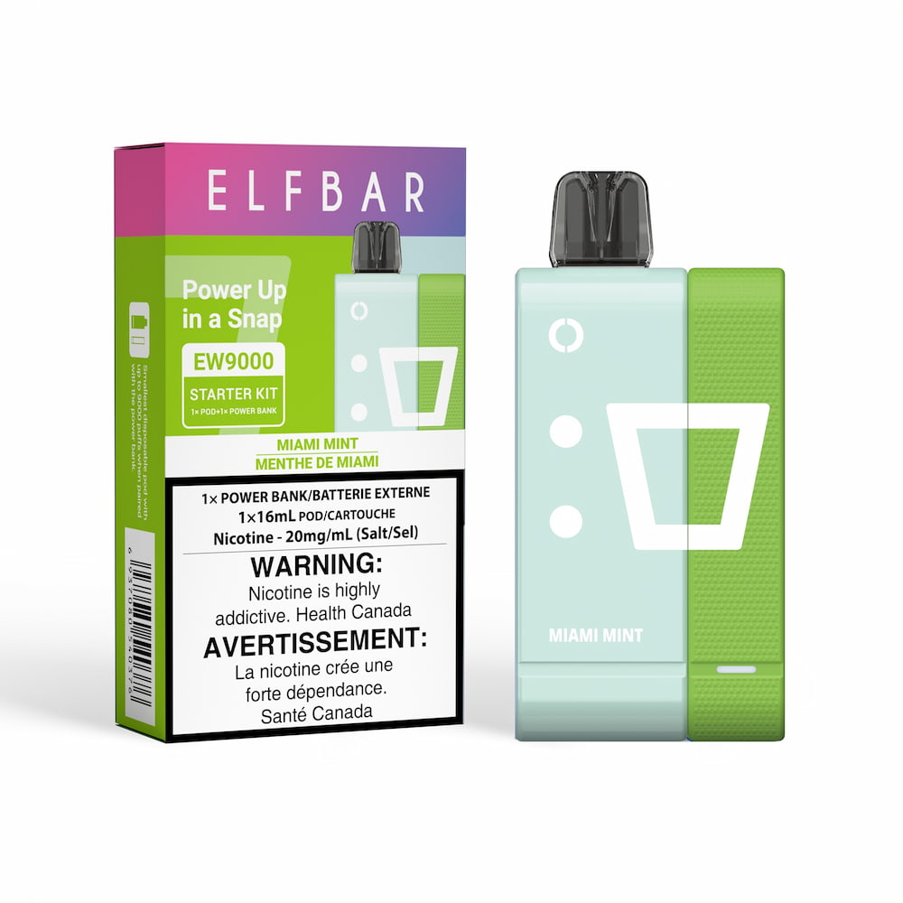 Elf Bar EW9000 Disposable Starter Kit Miami Mint 16mL 20mg