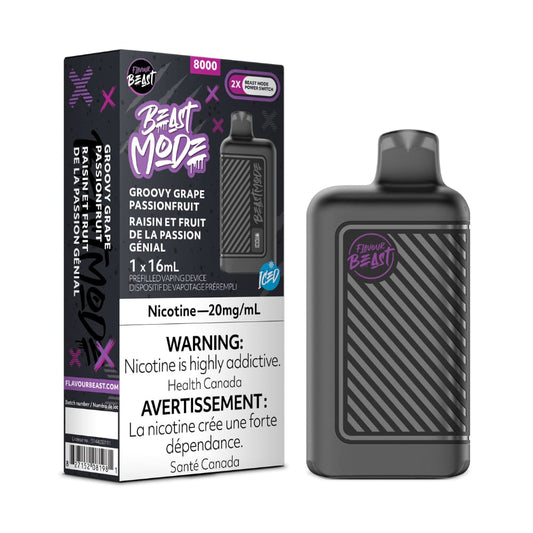 Flavour Beast Beast Mode Groovy Grape Passionfruit iced 16mL 8000 Puffs 20mg