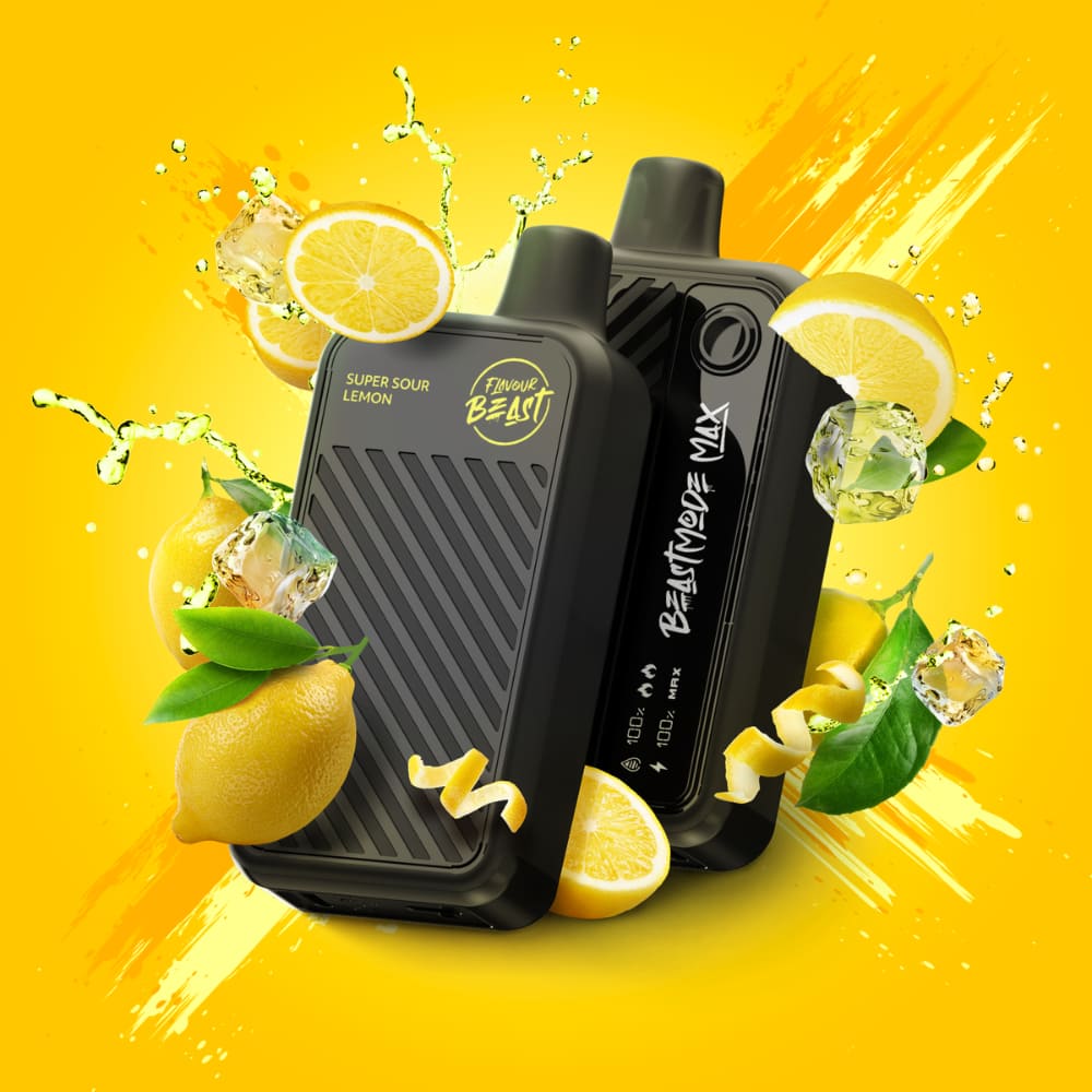 Flavour Beast Beast Mode Max Super Sour Lemon Iced 18000 Puffs 20mL 20mg