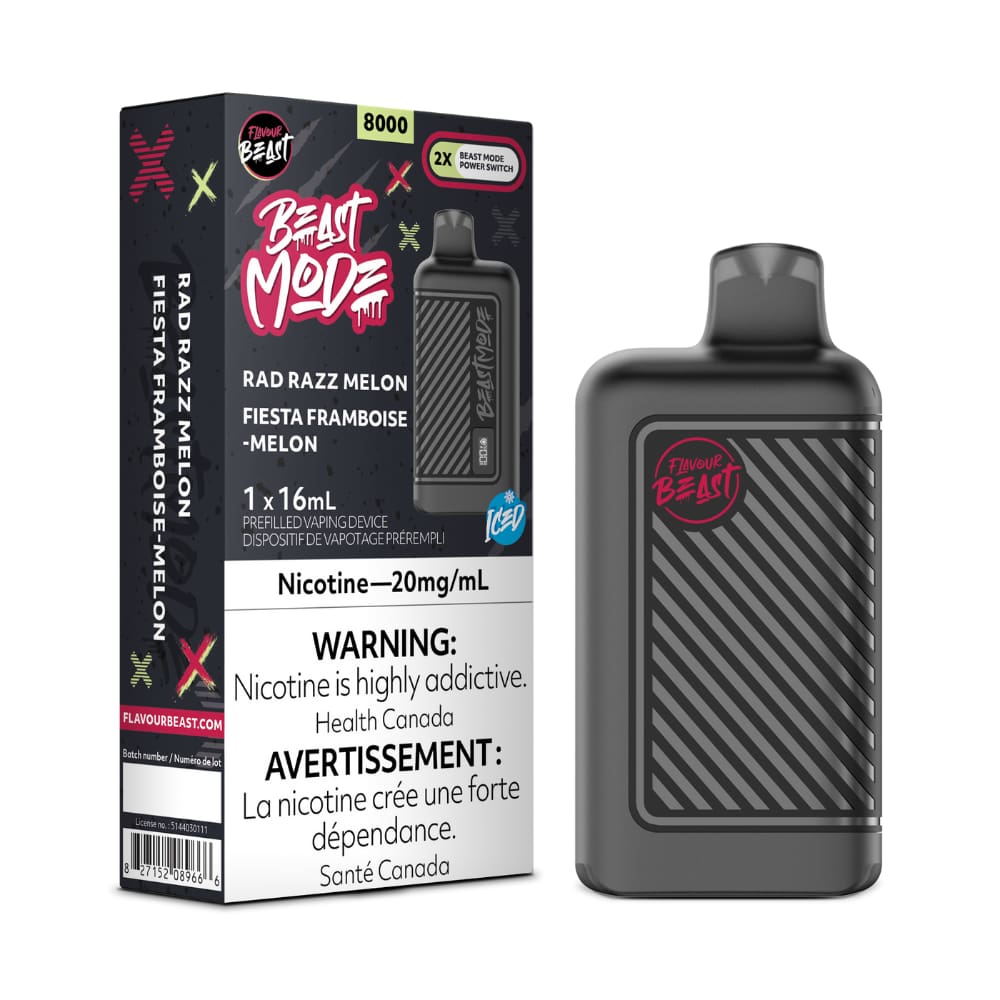 Flavour Beast Beast Mode Rad Razz Melon 16mL 8000 Puffs 20mg