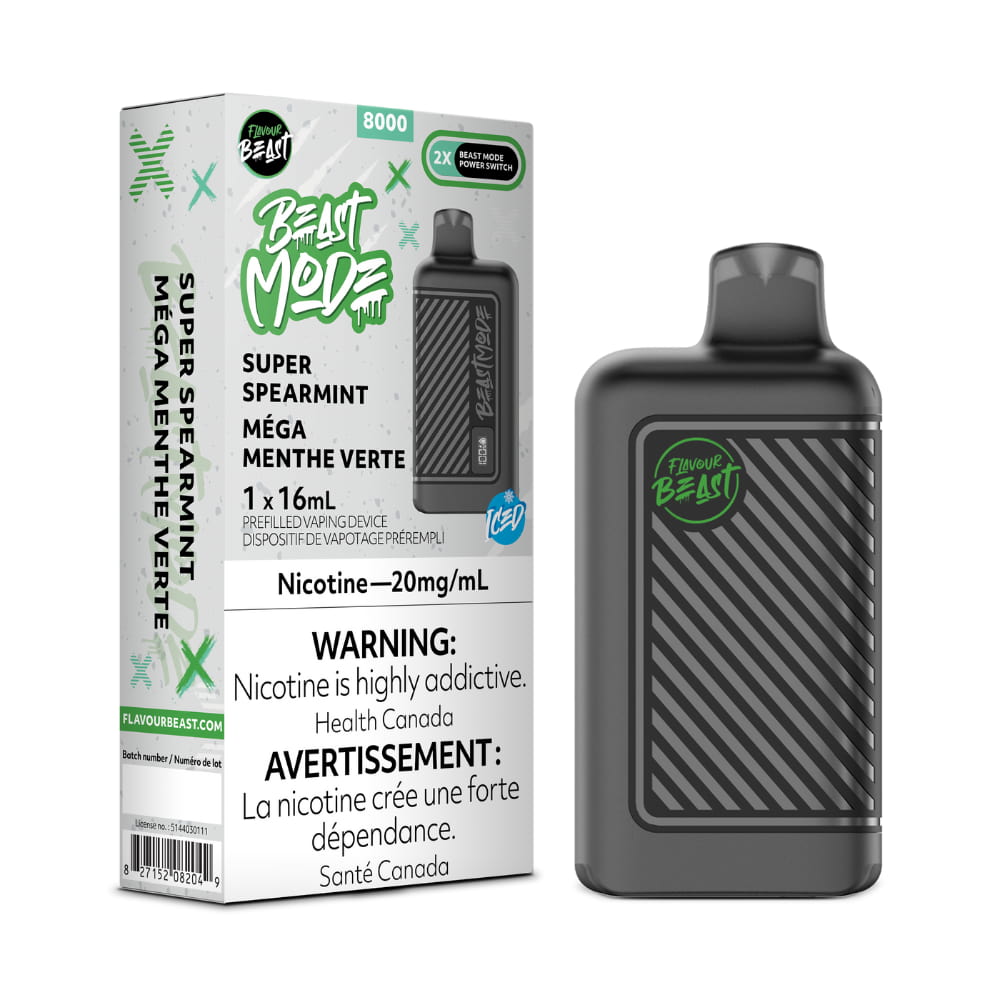 Flavour Beast Beast Mode Super Spearmint Iced 16mL 8000 Puffs 20mg