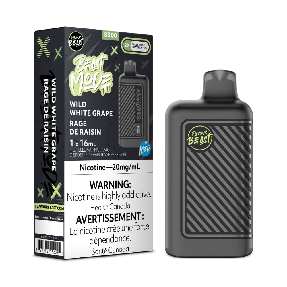 Flavour Beast Beast Mode Wild White Grape 16mL 8000 Puffs 20mg