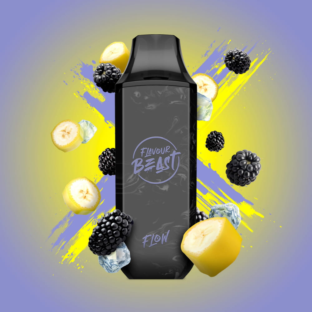 Flavour Beast Blazin Banana Blackberry Flow Iced 10mL 5000 Puffs 20mg