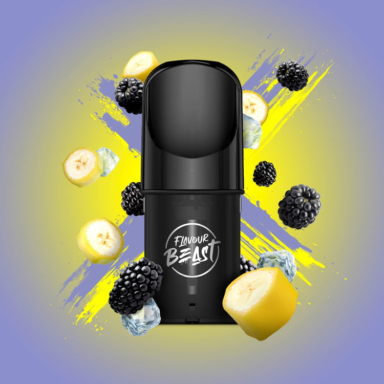 Flavour Beast Blazin' Banana Blackberry Pods Iced vape flavour pods