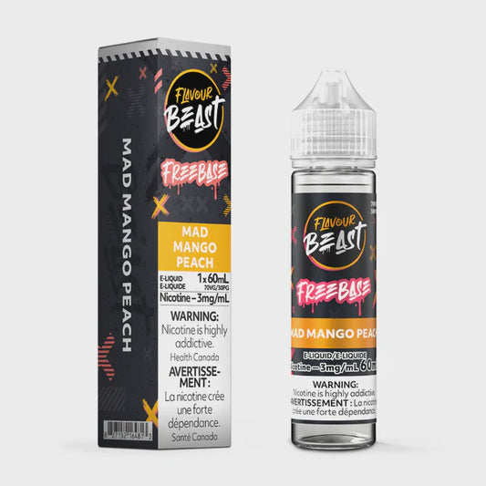 Flavour Beast Freebase Vape Juice 60mL 3mg - Mad Mango Peach