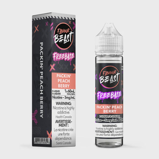 Flavour Beast Freebase Vape Juice 60mL 3mg - Packin' Peach Berry