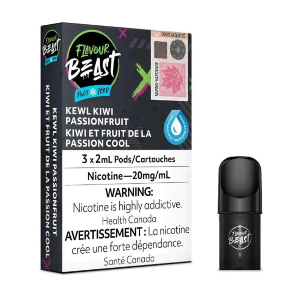 Flavour Beast Kewl Kiwi Passionfruit Pods Iced 3 x 2mL 20mg