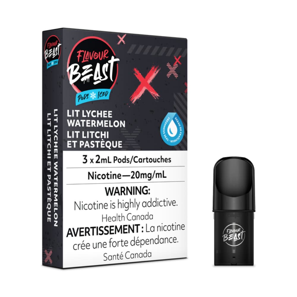 Flavour Beast Lit Lychee Watermelon Pods Iced 3 x 2mL 20mg