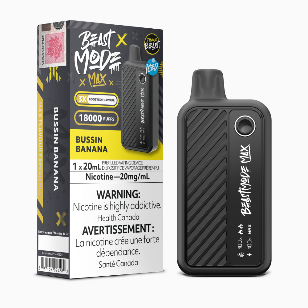 Flavour Beast Beast Mode Max  Bussin Banana  20mL 18000 Puffs 20mg