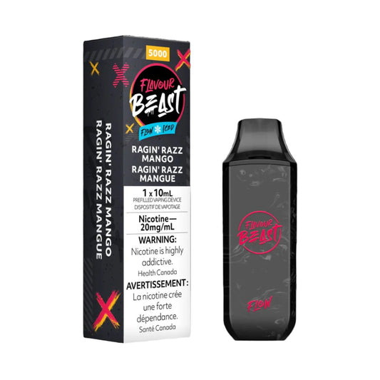 Flavour Beast Ragin' Razz Mango Flow Iced 10mL 5000 Puffs 20mg