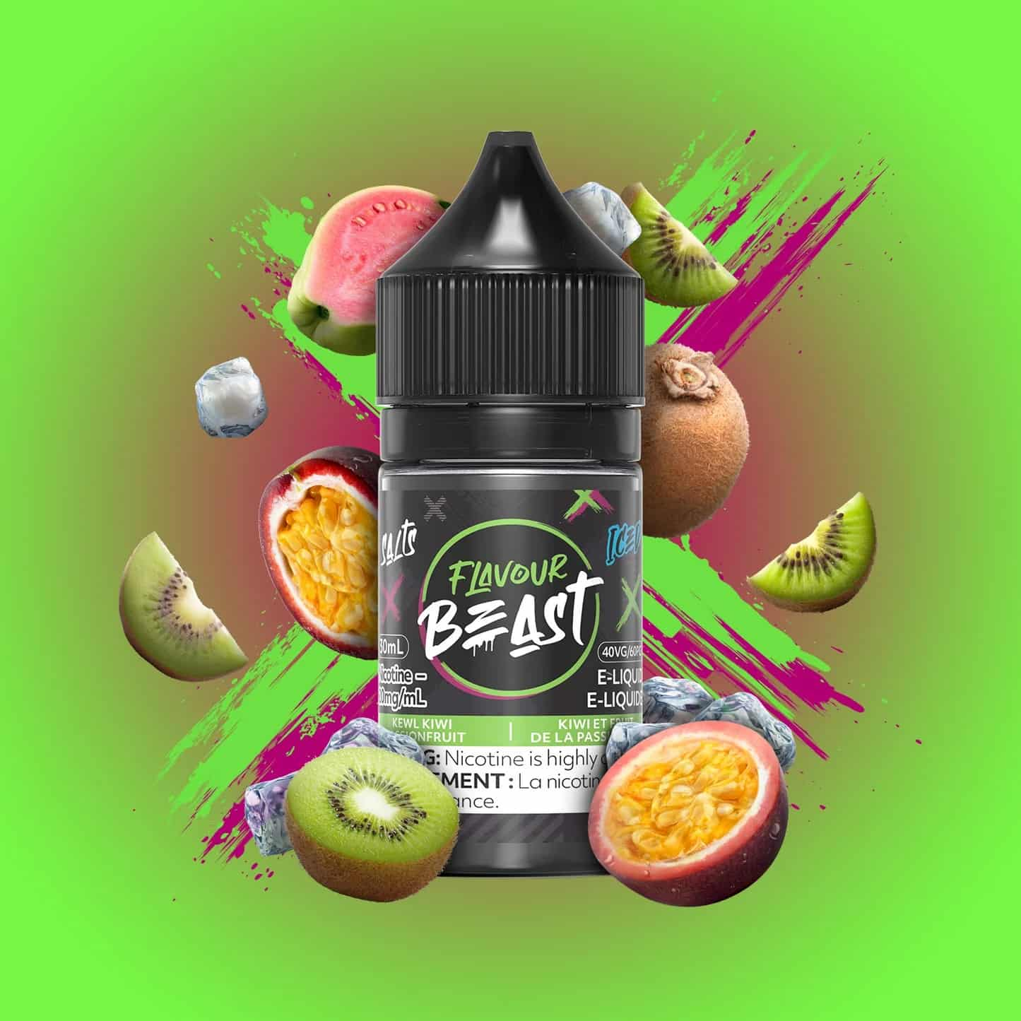 Flavour Beast Salts Kewl Kiwi Passionfruit Iced 30mL 10mg