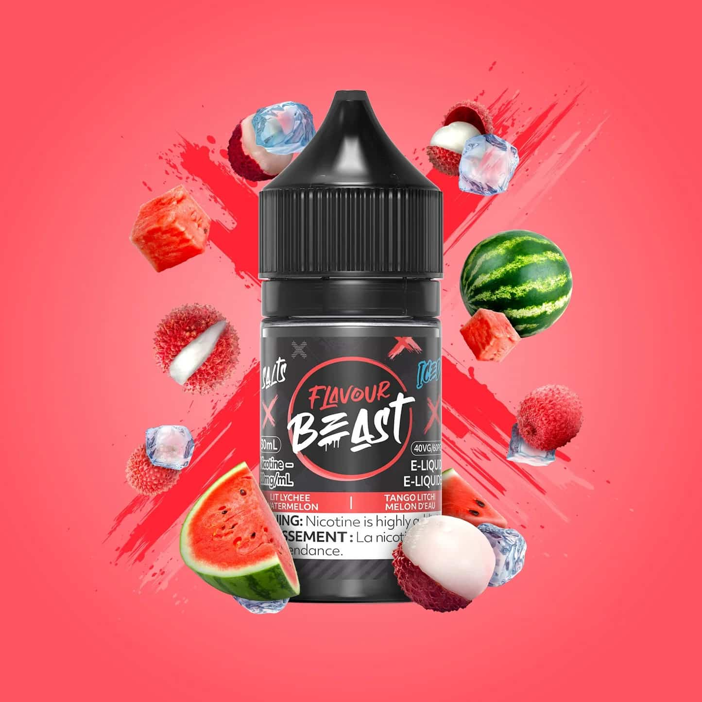 Flavour Beast Salts Lit Lychee Watermelon Iced 30 mL 10 mg