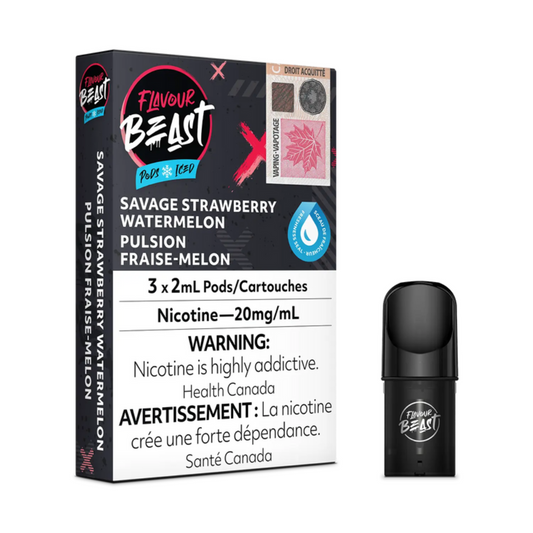 Flavour Beast Savage Strawberry Watermelon Pods Iced 3 x 2mL 20mg