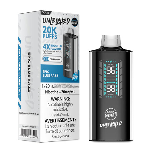 Flavour Beast Unleashed DCP Epic Blue Razz Iced 20000 Puffs 20mL 20mg