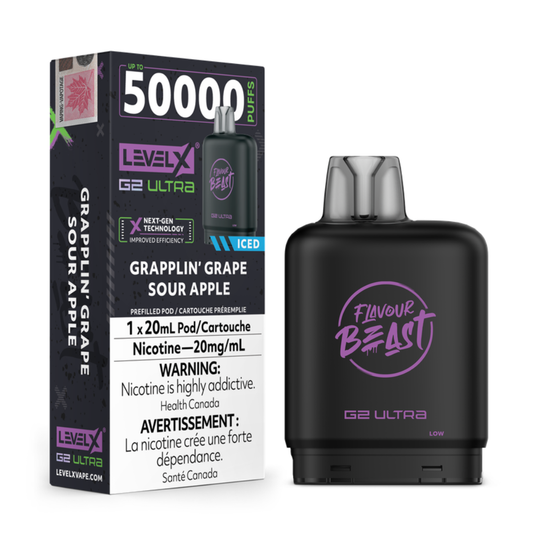 Flavour Beast Level X G2 Ultra - Grapplin' Grape Sour apple Iced