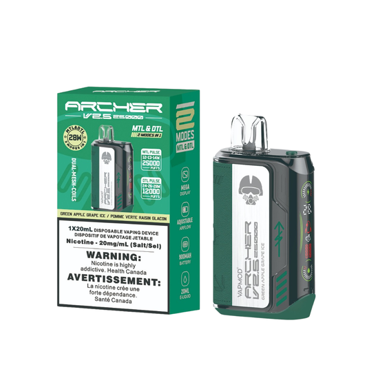 VAPMOD Archer V2.5 25000Puffs Green Apple Grape Ice 20mL 20mg