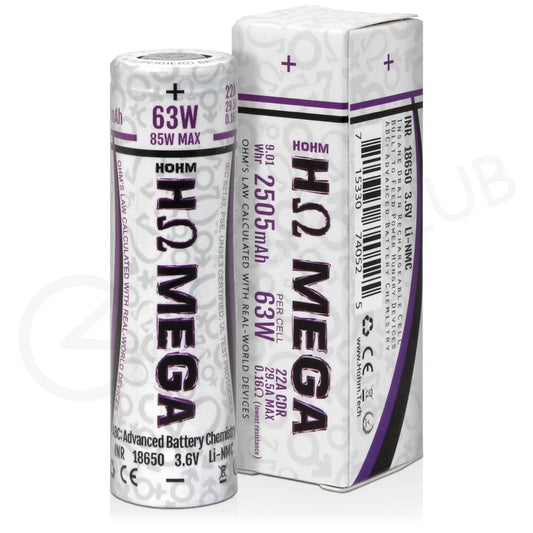 HΩ MEGA 18650 Advanced Chem Batteries 3.6V 2PC