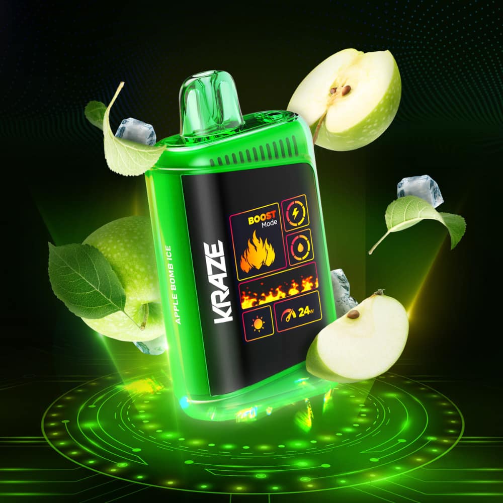 Kraze HD Mega Apple Bomb Ice 20000 Puffs 20 mL 20 mg