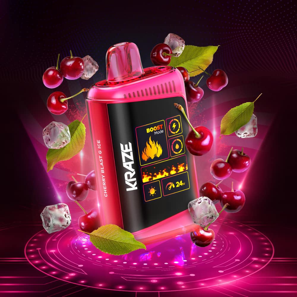 Kraze HD Mega Cherry Blast G Ice 20000 Puffs 20 mL 20 mg