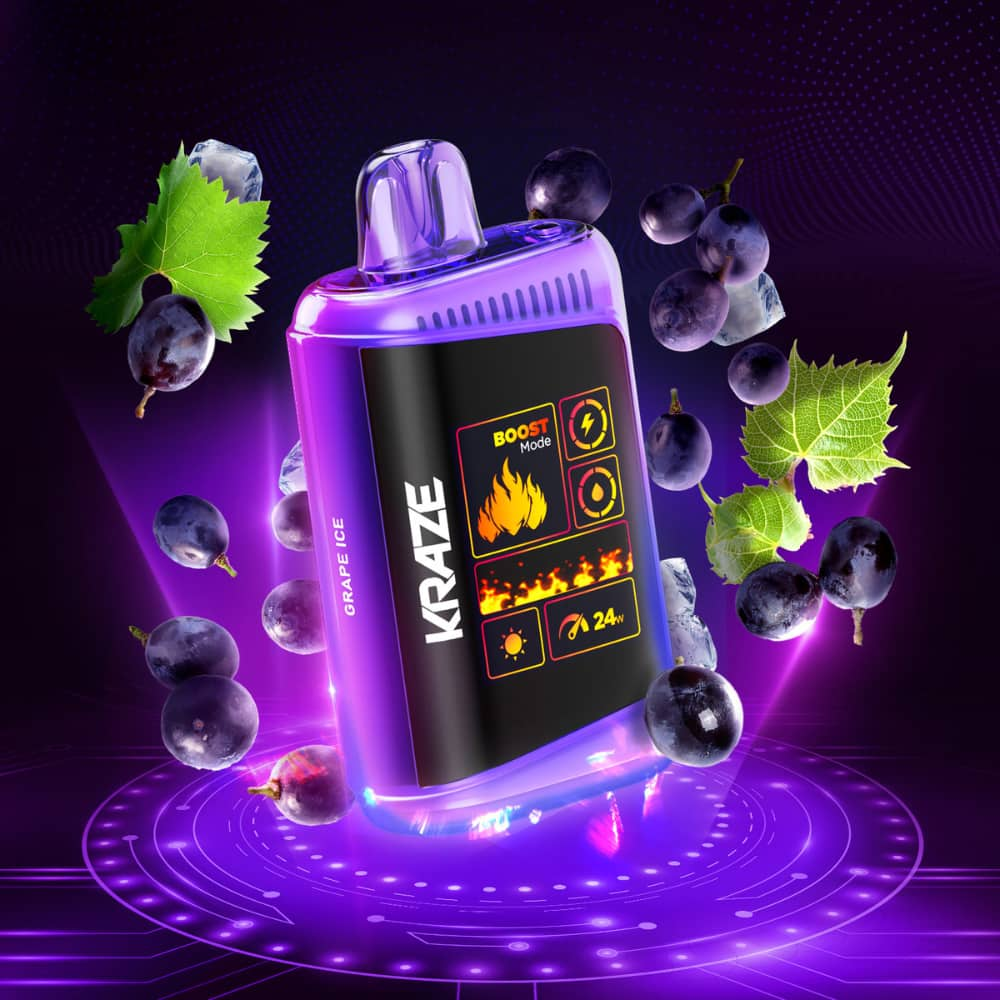 Kraze HD Mega Grape Ice 20000 Puffs 20 mL 20 mg