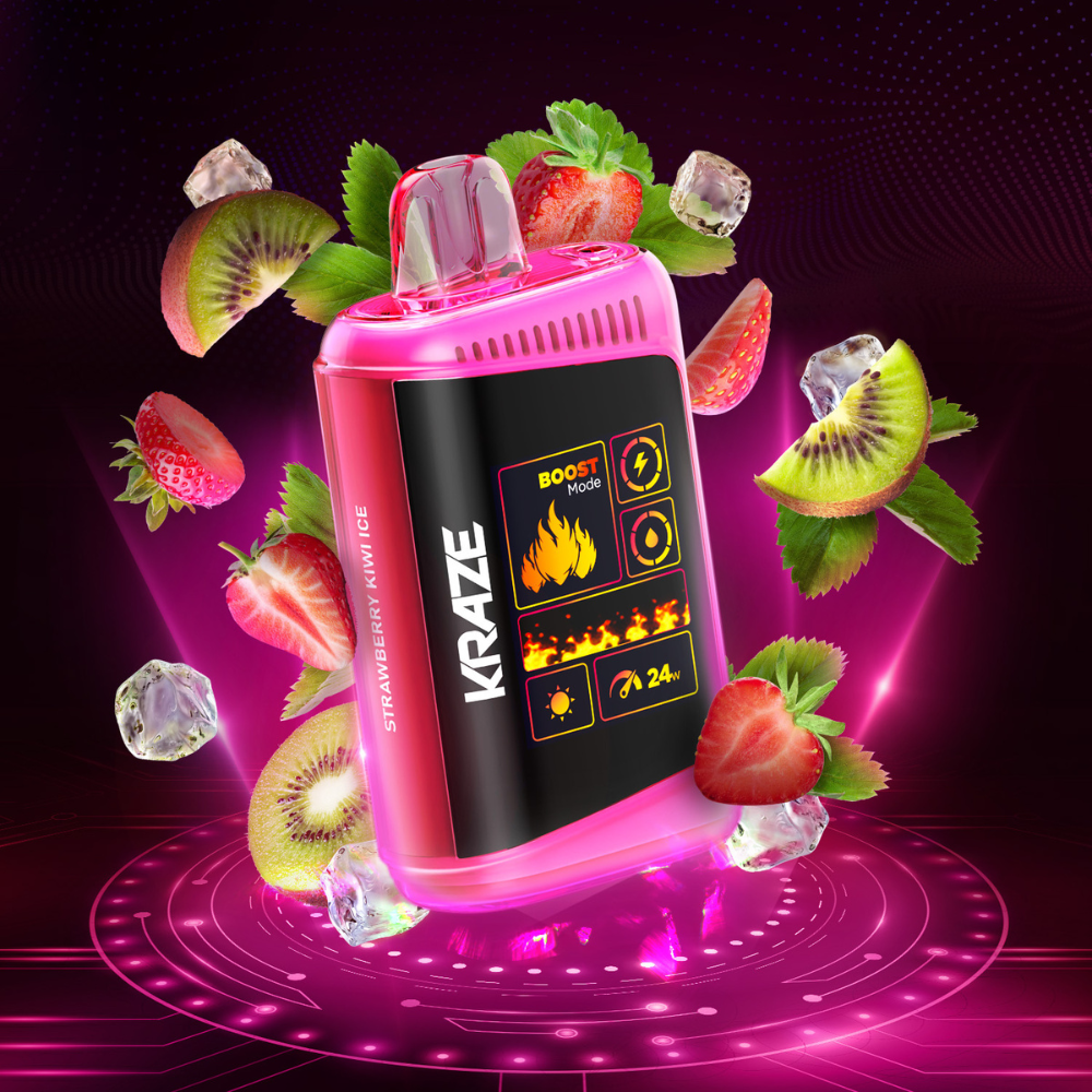 Kraze HD Mega Strawberry Kiwi Ice 20000 Puffs 20 mL 20 mg