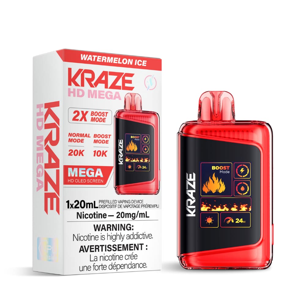 Kraze HD Mega Watermelon Ice 20000 Puffs 20 mL 20 mg