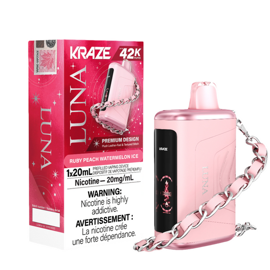 Kraze Luna 42K Puffs – Ruby Peach Watermelon Ice