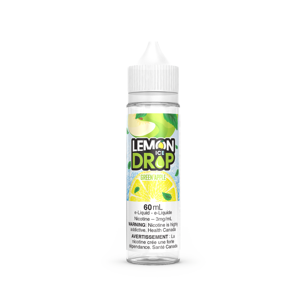 Lemon Drop Ice Vape Juice Freebase 60mL - Green Apple