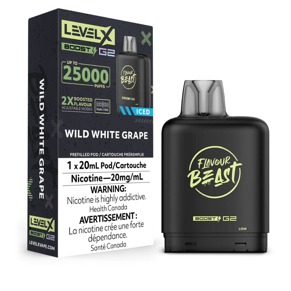 Level X Boost Flavour Beast 20mL Wild White Grape 25000 Puffs 20mg